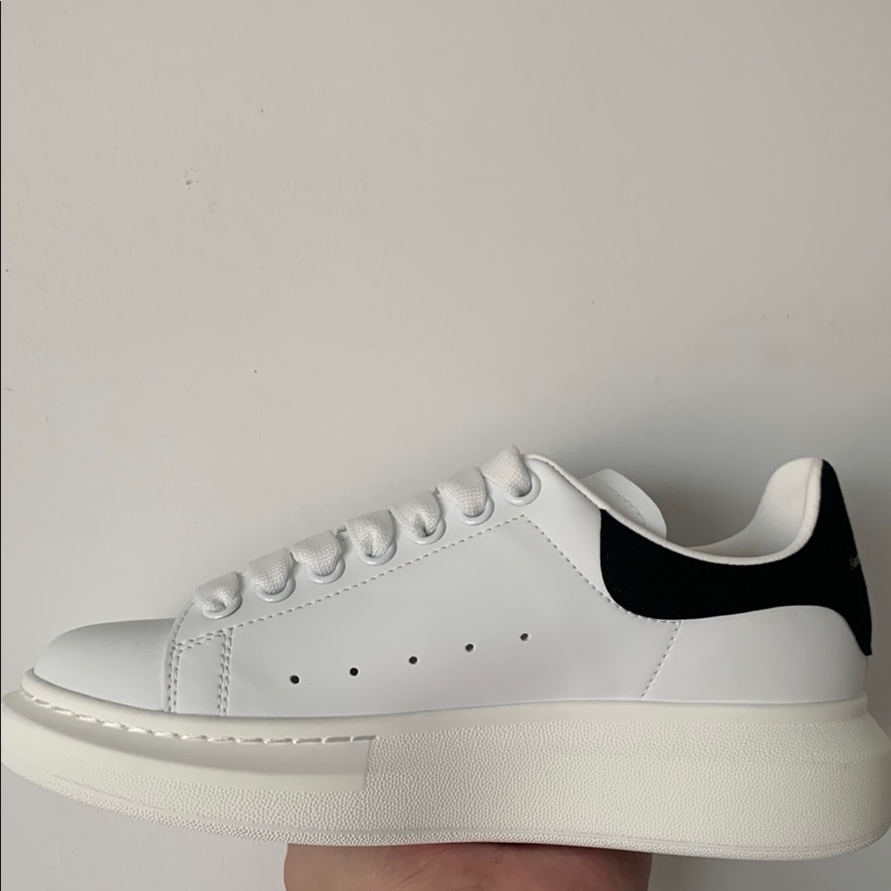 White and Black Platform Sneakers - Picture 3 of 5